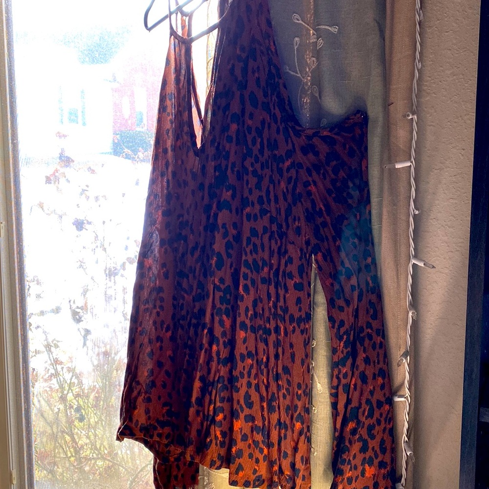 Mossimo supply off the shoulder wide sleeve leopard print top